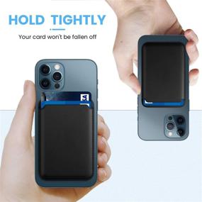 img 3 attached to 📱 Black Leather Phone Card Holder: Tainehs Phone Wallet Stick for iPhone & Smartphones