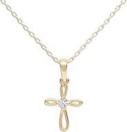 🔀 sterling silver first communion infinity cross pendant necklace with cz for girls logo
