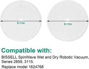 img 2 attached to Yweller Mop Replacement Pads for Bissell 3115 SpinWave - Reusable Wet and Dry Robot Vacuum Soft & Scrub Pads Set (2 Pack Scrubby & Soft Mop Pads)