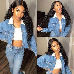 img 2 attached to Siyun Show Loose Deep Wave Lace Front Wigs: Pre-Plucked, HD Transparent Full Lace Wig with Baby Hair - Brazilian Virgin Hair for Black Women (16 Inch, Natural Black, 150% Density)