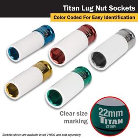 img 1 attached to TITAN 21094 22mm Non-marring Impact Deep Lug Nut Socket - 1/2-Inch Drive