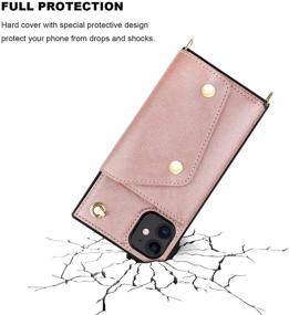 img 1 attached to KIHUWEY iPhone 11 Crossbody Case: Wallet, Kickstand, Strap & Zipper Purse - Rose Gold