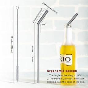img 3 attached to Reusable Straws Glass Drinking Smoothie Household Supplies