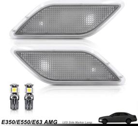 img 2 attached to 🚗 2010-2013 Mercedes-Benz W212 E-Class Pre-LCI E350 E550 E63 AMG Sedan/Wagon Clear Lens Front Bumper Side Marker Lights - Driver Fender Sidemarker OEM Lamp Housing Replacements