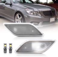 🚗 2010-2013 mercedes-benz w212 e-class pre-lci e350 e550 e63 amg sedan/wagon clear lens front bumper side marker lights - driver fender sidemarker oem lamp housing replacements logo