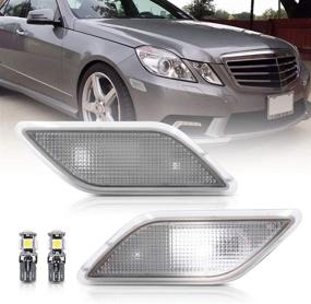 img 4 attached to 🚗 2010-2013 Mercedes-Benz W212 E-Class Pre-LCI E350 E550 E63 AMG Sedan/Wagon Clear Lens Front Bumper Side Marker Lights - Driver Fender Sidemarker OEM Lamp Housing Replacements