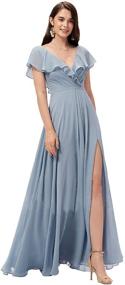 img 3 attached to 👗 Elegant YUSHENGSM Chiffon Bridesmaid Dresses with Sleeves – Women's Clothing