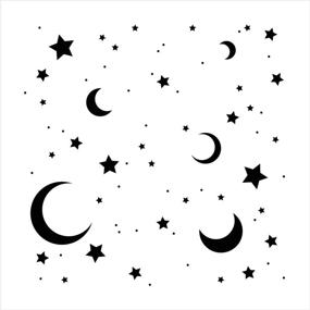 img 1 attached to Moon and Stars Stencil by StudioR12 - Dreamy Night Sky Pattern Art - Reusable Mylar Template for Painting, Chalk, Mixed Media - Ideal for Journaling and DIY Home Decor - STCL706 (6x6 inches)