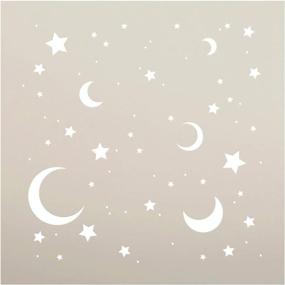 img 2 attached to Moon and Stars Stencil by StudioR12 - Dreamy Night Sky Pattern Art - Reusable Mylar Template for Painting, Chalk, Mixed Media - Ideal for Journaling and DIY Home Decor - STCL706 (6x6 inches)