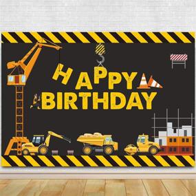 img 3 attached to 🚧Фон для дня рождения на тему строительства с изображением самосвала - Украшение стола для торта для мальчиков с настраиваемым фоном для фотографии