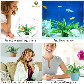 img 3 attached to 🌿 SunGrow Long Leaf Java Fern: 2-Pack Plastic Artificial Plant Decor for Aquarium - Ready to Install and Enhance Aquatic Ambiance