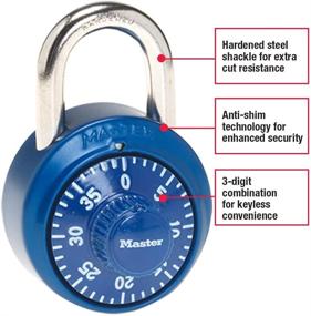 img 3 attached to 🔒 Secure Your Locker with Master Lock 1530DCM Combination Padlock - 1 Pack, Choose From Assorted Eye-catching Colors!