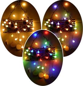 img 3 attached to 🌟 Abkshine 16.4FT 50LED Color-Changing Globe Fairy Lights with Timer - Multicolored Warm White 2-in-1 Battery String Lights for Christmas, Outdoor Decor, Camping Tent, Bedroom, Wedding