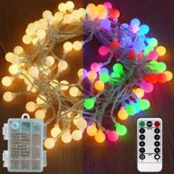 🌟 abkshine 16.4ft 50led color-changing globe fairy lights with timer - multicolored warm white 2-in-1 battery string lights for christmas, outdoor decor, camping tent, bedroom, wedding логотип