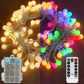 img 4 attached to 🌟 Abkshine 16.4FT 50LED Color-Changing Globe Fairy Lights with Timer - Multicolored Warm White 2-in-1 Battery String Lights for Christmas, Outdoor Decor, Camping Tent, Bedroom, Wedding