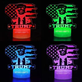 img 3 attached to 🌟 Ikavis 3D LED Night Light Trump Acrylic Illusion Lamp with 7 Color Options and Touch Sensor, Perfect Trump Fan Gift for Kids, Boys, Girls, Men, or Women