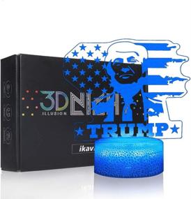 img 4 attached to 🌟 Ikavis 3D LED Night Light Trump Acrylic Illusion Lamp with 7 Color Options and Touch Sensor, Perfect Trump Fan Gift for Kids, Boys, Girls, Men, or Women