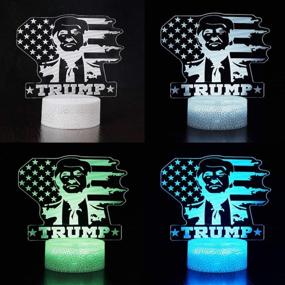 img 2 attached to 🌟 Ikavis 3D LED Night Light Trump Acrylic Illusion Lamp with 7 Color Options and Touch Sensor, Perfect Trump Fan Gift for Kids, Boys, Girls, Men, or Women