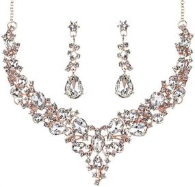 img 4 attached to HapiBuy Rhinestone Necklace Bridesmaid Accessories