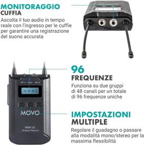 img 1 attached to Movo WMX-20-DUO: 48-канальная беспроводная система лавсан микрофонов UHF - 2 передатчика и 2 лапельных микрофона - совместима с DSLR (дальность звука 330 футов)