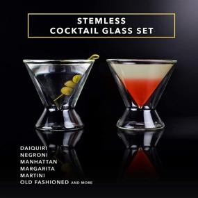 img 2 attached to 🍸 Dragon Glassware Martini Glasses - Insulated Double Walled Cocktail Glasses, Premium Packaging for Christmas Gifts - 7-Ounce (Set of 2)