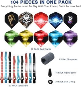 img 3 attached to 🎯 Tezoro Dart Accessories Set - Aluminum Dart Shafts, Dart Flights, Flight Savers, Sharpener, O-Rings - Bulk Pack of 104 Pieces