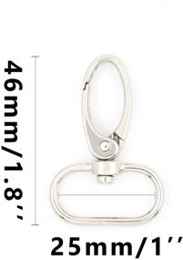 img 3 attached to 15-Piece Set of 1-Inch Silver Oval Ring Lobster Clasp Claw Push Gate Trigger Clasps Swivel Snap Hooks for Leather Craft Straps, Lanyards, Ribbons