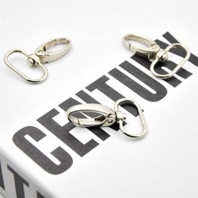 img 2 attached to 15-Piece Set of 1-Inch Silver Oval Ring Lobster Clasp Claw Push Gate Trigger Clasps Swivel Snap Hooks for Leather Craft Straps, Lanyards, Ribbons