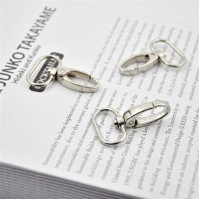 img 1 attached to 15-Piece Set of 1-Inch Silver Oval Ring Lobster Clasp Claw Push Gate Trigger Clasps Swivel Snap Hooks for Leather Craft Straps, Lanyards, Ribbons