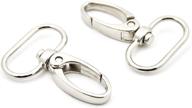 15-piece set of 1-inch silver oval ring lobster clasp claw push gate trigger clasps swivel snap hooks for leather craft straps, lanyards, ribbons logo