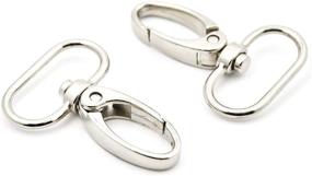 img 4 attached to 15-Piece Set of 1-Inch Silver Oval Ring Lobster Clasp Claw Push Gate Trigger Clasps Swivel Snap Hooks for Leather Craft Straps, Lanyards, Ribbons