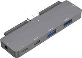 img 4 attached to 🔌 Иворос 6-в-1 USB-C хаб для iPad Pro 2018-2020 11"/12.9" и Air 4 - Мультипортовый АВ адаптер с разъемом для наушников 3.5 мм/USB-C наушники/регулировкой громкости, 4К HDMI, PD зарядкой, USB 3.0