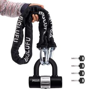 img 4 attached to 🔒 BIGLUFU Motorcycle Lock Chain Locks with 4 Keys, 16mm U-Lock, 5ft Heavy-Duty Chain, Cut-Proof 12mm Thick Chains - Ideal for Motorcycles, Bikes, Generators, Gates, Scooters