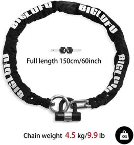 img 3 attached to 🔒 BIGLUFU Motorcycle Lock Chain Locks with 4 Keys, 16mm U-Lock, 5ft Heavy-Duty Chain, Cut-Proof 12mm Thick Chains - Ideal for Motorcycles, Bikes, Generators, Gates, Scooters