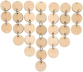 img 3 attached to 🎨 Bememo Round Wooden Discs with Holes Birthday Board Tags - Pack of 100 with 15mm Rings for Arts and Crafts (3.8CM)