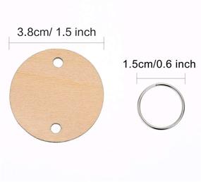 img 2 attached to 🎨 Bememo Round Wooden Discs with Holes Birthday Board Tags - Pack of 100 with 15mm Rings for Arts and Crafts (3.8CM)