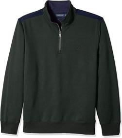 img 2 attached to 🧥 Nautica Men's 1/4 Zip Fleece Sweatshirt with Pieced Design