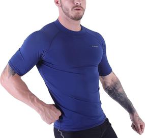 img 1 attached to 🏊 Men's Loose Fit Athletic Rash Guard Swim Shirt - Quick Dry Surfing Tops with UPF 50+ for Diving