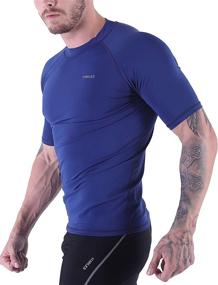 img 3 attached to 🏊 Men's Loose Fit Athletic Rash Guard Swim Shirt - Quick Dry Surfing Tops with UPF 50+ for Diving