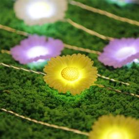 img 3 attached to 🌼 IMPRESS LIFE Daisy String Lights - 10 ft with Remote Control for Patio, Terrace, Parties, Bedroom, and Home Decorations