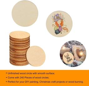 img 2 attached to 🌳 240-Piece Coopay Unfinished Wood Circles - Natural Round Wooden Disc Slices Cutouts for DIY Crafts, Painting, Weddings, Home Decoration - 1 Inch