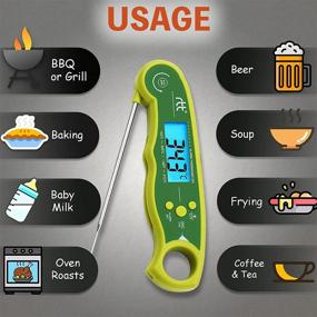 img 1 attached to Grilling and Smoking Meat Thermometer - Instant Read Digital Thermometer for Cooking, Roasting - Oven Safe, Dual Probe - Back Light, Alarm - Food Thermometer