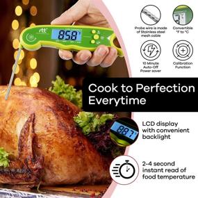 img 3 attached to Grilling and Smoking Meat Thermometer - Instant Read Digital Thermometer for Cooking, Roasting - Oven Safe, Dual Probe - Back Light, Alarm - Food Thermometer
