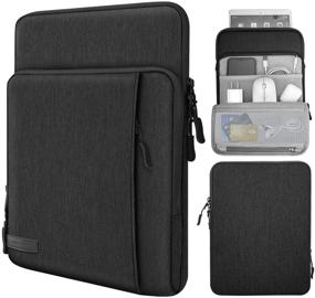 img 4 attached to 📱 MoKo Tablet Sleeve Bag Carrying Case with Storage Pockets - Fits iPad Pro 11 2021/2020, iPad 9th 8th 7th Generation 10.2, iPad Air 4 10.9, iPad 9.7, Galaxy Tab A 10.1 - Black & Gray - 9-11 Inch