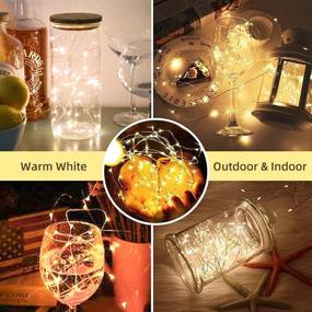 img 2 attached to 🌟 Enhance Your Decor with 2 Set Fairy Lights Battery Operated - 33FT, 100 LED Copper Wire String Lights with Remote Control Timer 8 Modes - Waterproof Twinkle Lights for Garden, Party, Indoor, and Outdoor (Warm White)