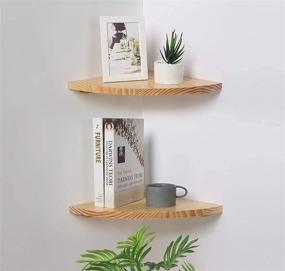 img 4 attached to 📚 Jorikchuo 12 inch Corner Wall Shelf Set: Stylish, Solid Wood Floating Shelves for Bedroom, Bathroom, Living Room, and Kitchen