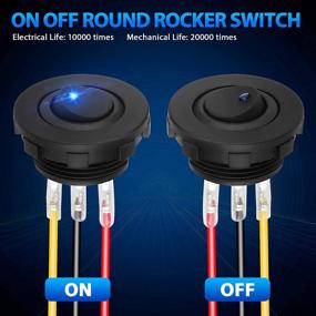 img 1 attached to 🔋 Upgraded 12V 3 Pin SPST Prewired ON Off Rocker Toggle Switch 5 Pack with Blue LED Light and Shell for Car Truck Boat Marine Off-Road Vehicle – Linkstyle