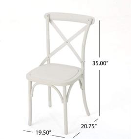 img 2 attached to 🪑 Shiloh Farmhouse Plastic Nylon Dining Chairs by Christopher Knight Home - 2-Pcs Set in French White