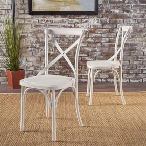 img 3 attached to 🪑 Shiloh Farmhouse Plastic Nylon Dining Chairs by Christopher Knight Home - 2-Pcs Set in French White