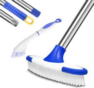 🧹 ittar multi-use floor scrub brush with 55-inch long handle, adjustable floor cleaning brush, sturdy bristle deck brush with small grout brush for tile floor, bathroom, bathtub, patio, kitchen, deck logo